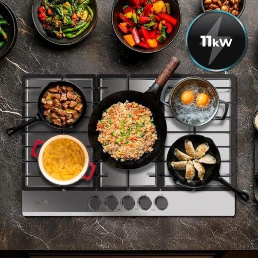 Cecotec Bolero Squad G 5200F Placa De Gas 5 Fuegos 11Kw Inox