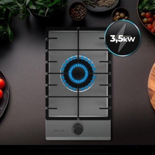 Placa Cecotec Bolero Squad G 1200F Inox 1 Queimador Wok 3,5kW Gás Inox