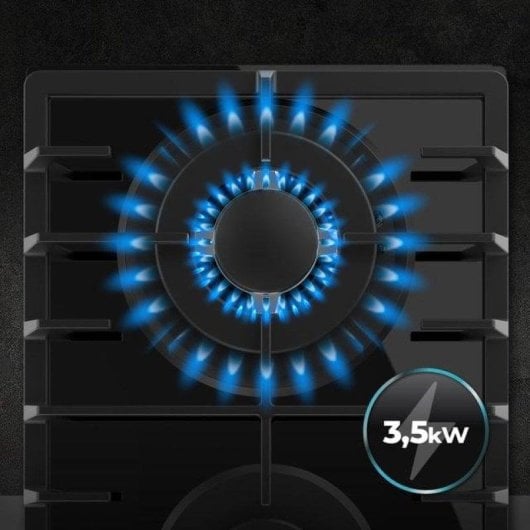 Piastra Gas Cecotec Bolero Squad G 2200F Cristallo Nero 2 Fuochi Wok 5,25kW