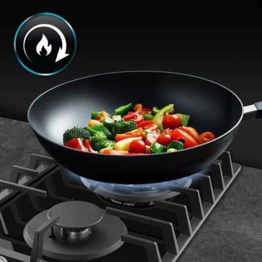 Piastra Gas Cecotec Bolero Squad G 2200F Cristallo Nero 2 Fuochi Wok 5,25kW