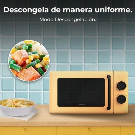 Microondas Cecotec ProClean 3010 Yellow 20 Litros 700W diseño compacto funciones avanzadas