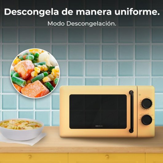 Cecotec Proclean 3010 Microondas Mecánico de 20 L y 700 W Amarillo