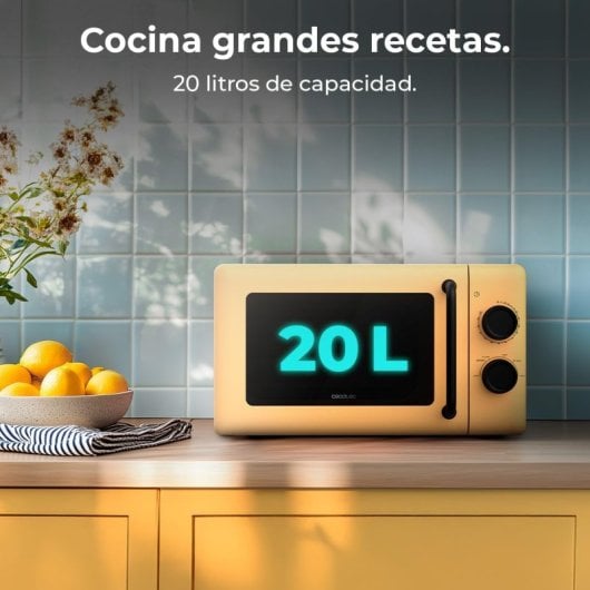 Cecotec Proclean 3010 Microondas Mecánico de 20 L y 700 W Amarillo
