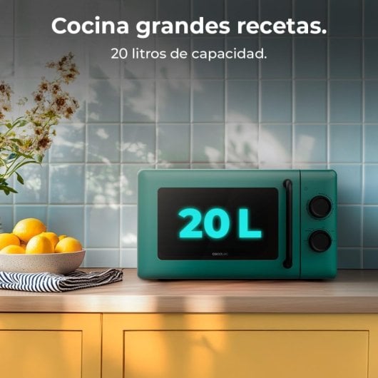 Cecotec Proclean 3010 Microondas Mecánico de 20 L y 700 W Verde