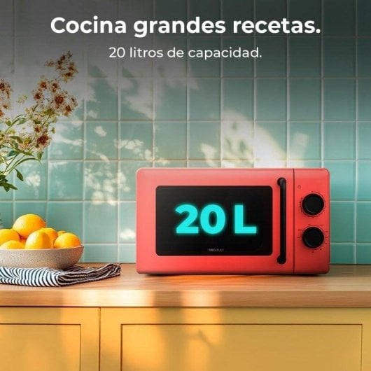Micro-ondes Cecotec Proclean 3110 Red 20L 700W Grill 800W Décongélation