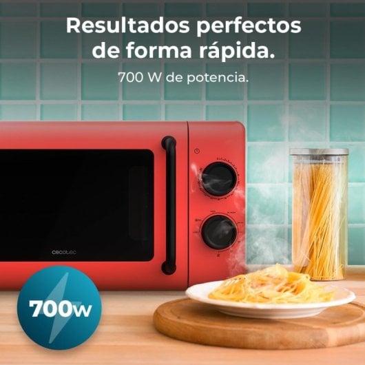 Cecotec Proclean 3110 Microondas Mecánico con Grill de 20 L y 700 W Rojo