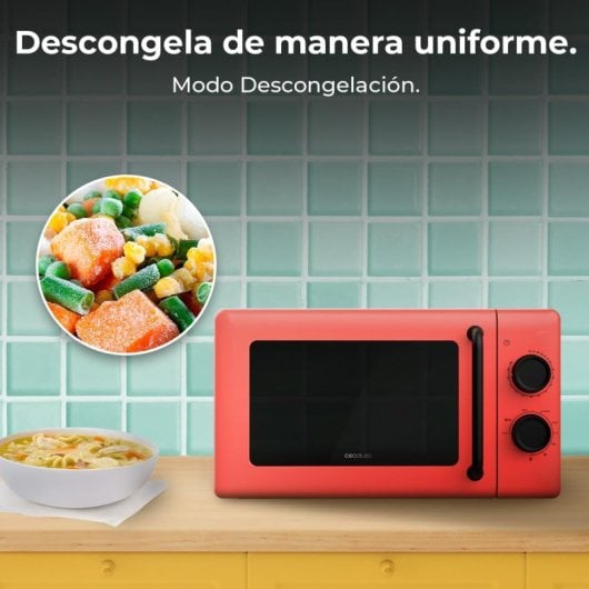Cecotec Proclean 3110 Microondas Mecánico con Grill de 20 L y 700 W Rojo