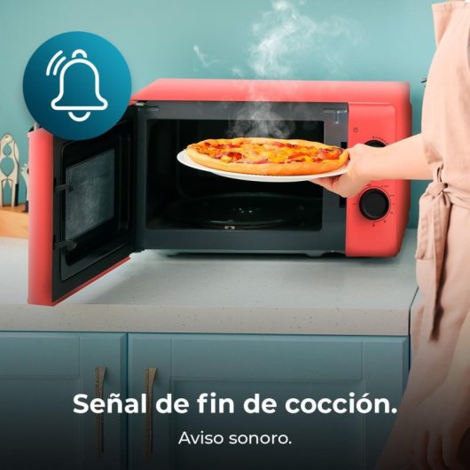 Cecotec Proclean 3110 Microondas Mecánico con Grill de 20 L y 700 W Rojo