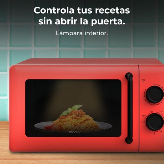 Cecotec Proclean 3110 Microondas Mecánico con Grill de 20 L y 700 W Rojo