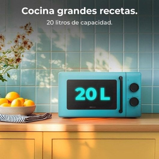 Microondas Cecotec Proclean 3110 Blue 20 Litros 700W con Grill 800W y 6 niveles