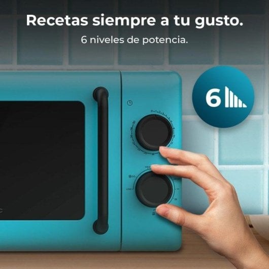 Microondas Cecotec Proclean 3110 Blue 20 Litros 700W con Grill 800W y 6 niveles