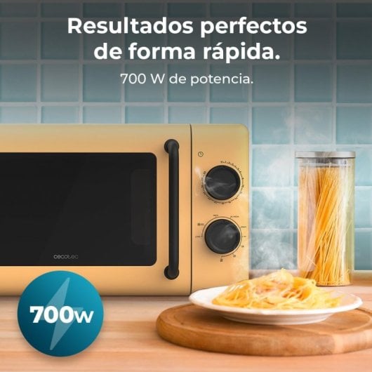 Cecotec Proclean 3110 Microondas Mecánico con Grill de 20 L y 700 W Amarillo
