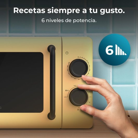 Cecotec Proclean 3110 Microondas Mecánico con Grill de 20 L y 700 W Amarillo
