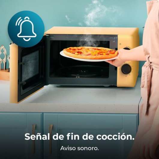 Cecotec Proclean 3110 Microondas Mecánico con Grill de 20 L y 700 W Amarillo