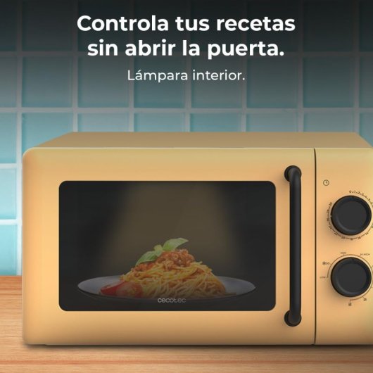 Cecotec Proclean 3110 Microondas Mecánico con Grill de 20 L y 700 W Amarillo