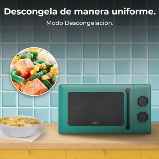 Microondas Cecotec Proclean 3110 Green 20 Litros 700W con Grill 800W diseño compacto