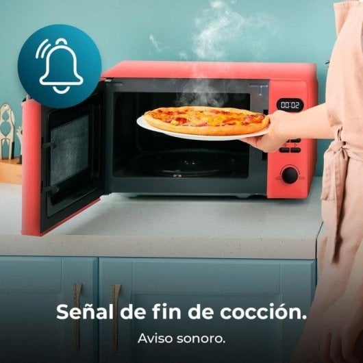 Microondas Cecotec Proclean 5110 Red 20L 700W con Grill y 8 Programas