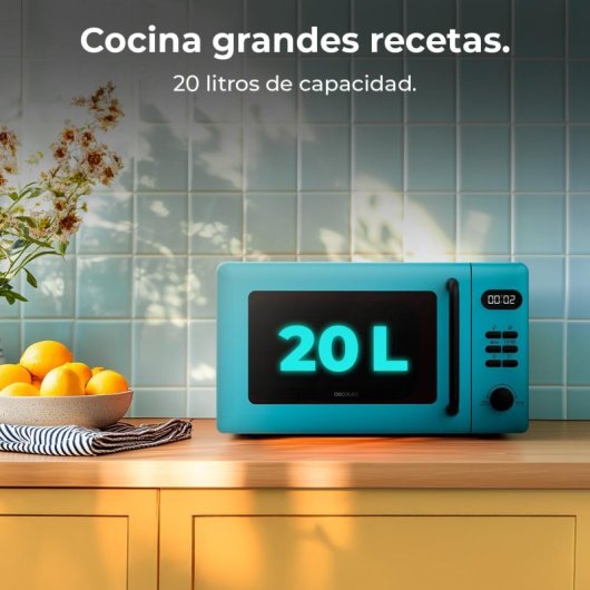 Cecotec Proclean 5110 Microondas Digital con Grill de 20 L y 700 W Azul