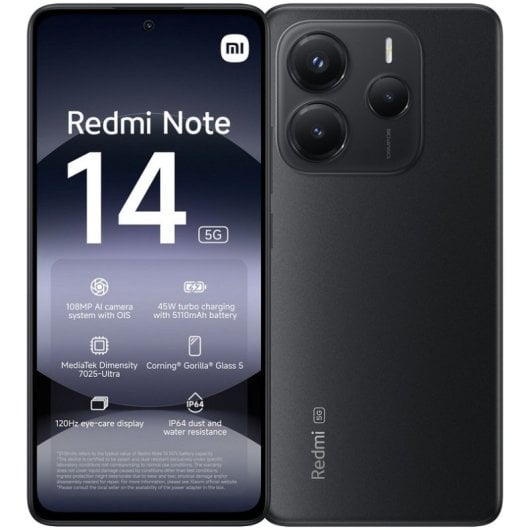 Xiaomi Redmi Note 14 5G 6GB/128GB Preto Meia-Noite
