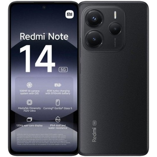 Xiaomi Redmi Note 14 5G 6/128GB Negro Medianoche Libre Reacondicionado