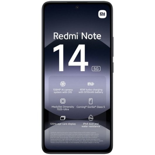 Xiaomi Redmi Note 14 5G 6GB/128GB Preto Meia-Noite