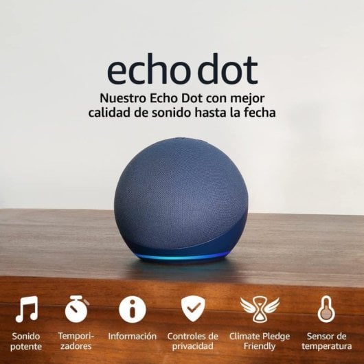 Enceinte intelligente Amazon Echo Dot de cinquième génération. Bleu foncé