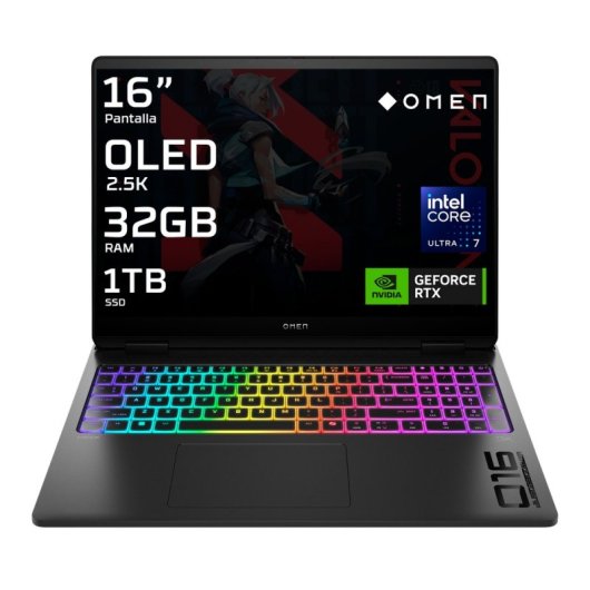 Portátil HP OMEN MAX 16-ah0004ns 16" Intel Core Ultra 7 32GB 1TB SSD RTX 5070 Ti FreeDOS