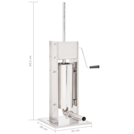 Vidaxl Máquina de Enchidos Manual De Aço Inoxidável 5 L Prateada