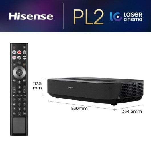 Proyector Hisense PL2 4K UHD 2700 Lúmenes 150" Láser DLP Smart TV Ultra-Kurzdistanz