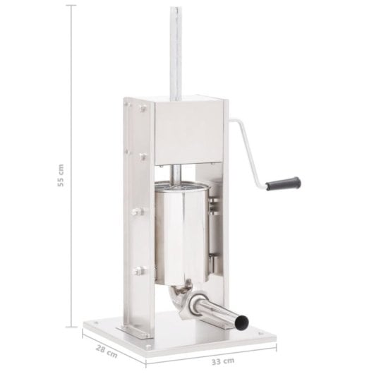 Vidaxl Máquina de Enchidos Manual De Aço Inoxidável 3 L Prateada