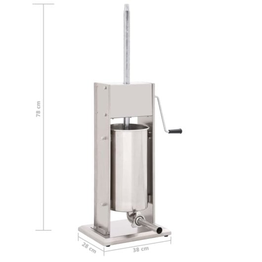 Vidaxl Embutidora Manual De Acero Inoxidable 15 L Plateado