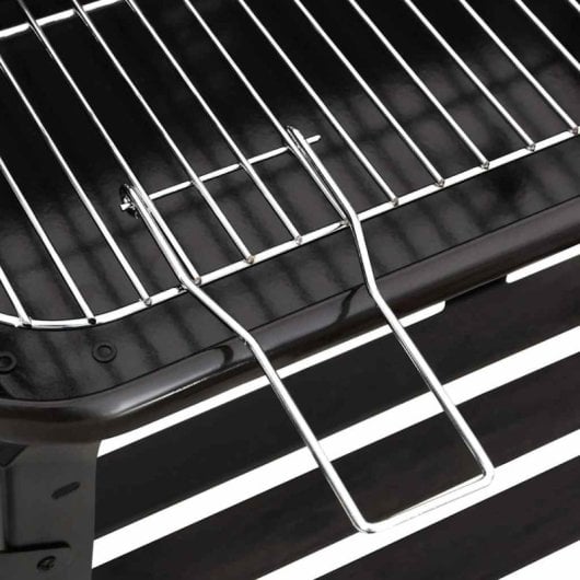 Barbecue à charbon Vidaxl avec roulettes en acier noir