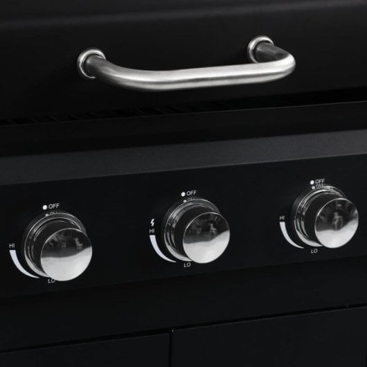 Vidaxl Barbacoa Combinada De Gas Y Carbón Con 3 Fogones Negro