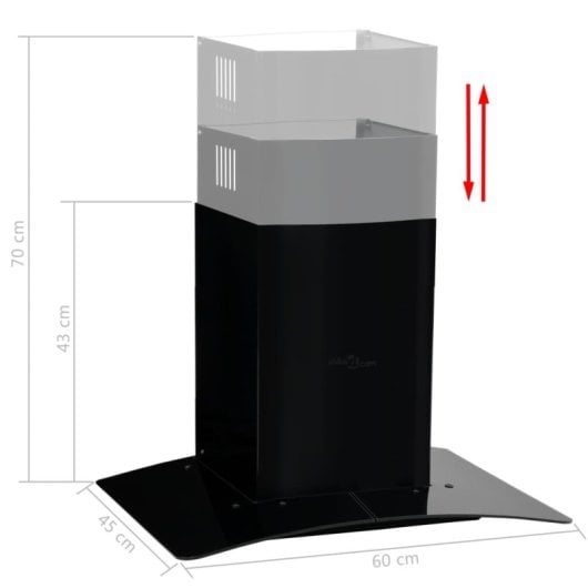Vidaxl Cappa aspirante a parete 60 cm Acciaio inossidabile 756 m³/h Nero
