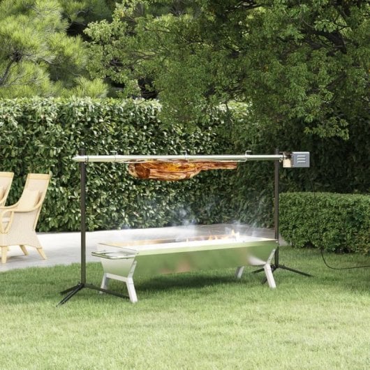 Barbecue automatique Vidaxl avec moteur en acier inoxydable