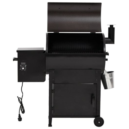 Vidaxl Grelhador a Pellets Com Chaminé Ferro 104 Cm Preto