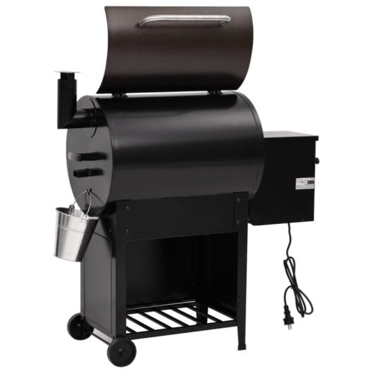 Vidaxl Grelhador a Pellets Com Chaminé Ferro 104 Cm Preto