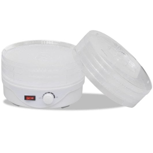 Déshydrateur alimentaire Vidaxl avec 6 plateaux empilables ronds blancs