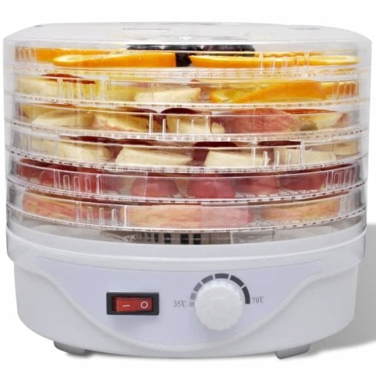 Déshydrateur alimentaire Vidaxl avec 6 plateaux empilables ronds blancs
