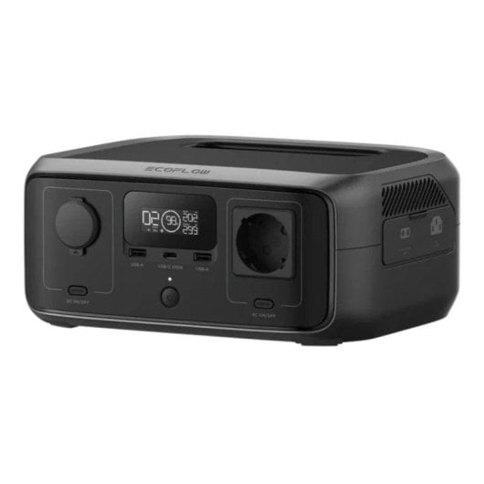 Station d’énergie EcoFlow River 3 245Wh 1 port AC 2 ports USB-A 1 port USB-C Batterie LiFePO4 Écran LCD Charge rapide IP54 UPS