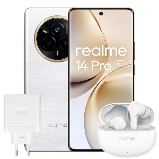Realme 14 Pro 12 GB/512 GB Smartphone 6.77" Android 15 Blanco + Cargador 67W + Auriculares Buds T110