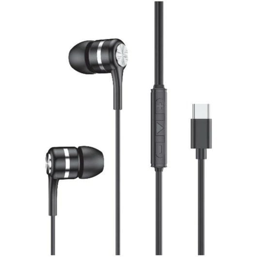 Celly Earphone Auriculares con Micrófono USB-C Negros