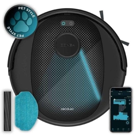 Aspirador Robô com Mopa Cecotec Conga 7690 Immortal Max Navegação LiDAR 5.000 Pa Controlo por Voz