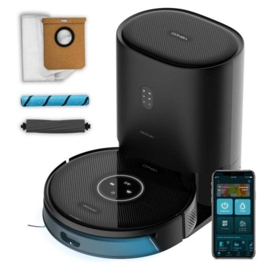 Aspirador Robô com Mopa Cecotec Conga 14090 Twice Roller Home&Fill Com Esvaziamento Automatico Navegação Laser 8.000 Pa Controlo por Voz