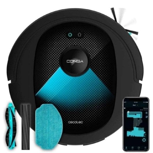 Aspirador Robô com Mopa Cecotec Conga 8490 Ultimate Ultra Power Navegação Laser 7.000 Pa Controlo por Voz