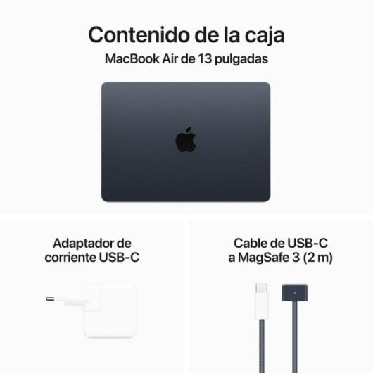 Apple MacBook Air Apple M3/16GB/512GB SSD/GPU 10 Núcleos/13.6" Medianoche + Kit Digital