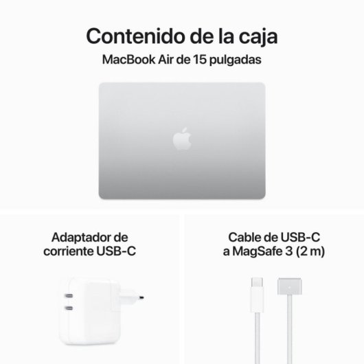 Apple MacBook Air Apple M3/16GB/512GB SSD/GPU 10 Núcleos/15.3" Plata + Kit Digital