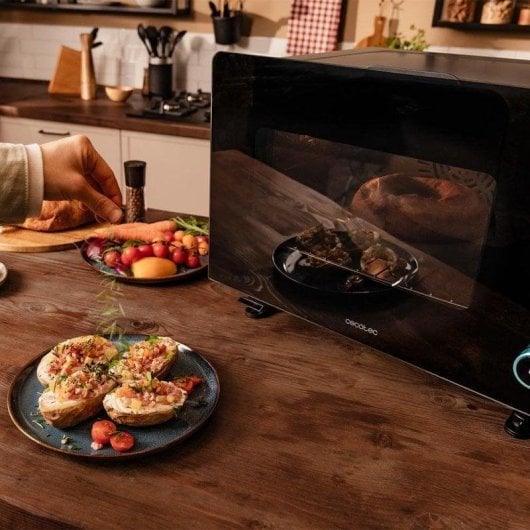 Horno elektrisch Cecotec Bake&Steam 4000 Combi Gyro Advance 40 L Schwarz mit Dampf- und Heißluftfritteuse