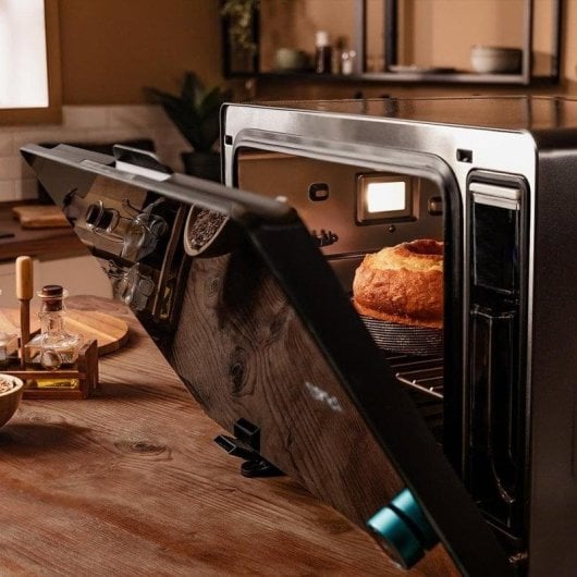 Horno elektrisch Cecotec Bake&Steam 4000 Combi Gyro Advance 40 L Schwarz mit Dampf- und Heißluftfritteuse