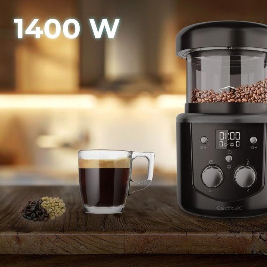 Cecotec Roaster Booster Tostadora de Café en Grano Eléctrica 1400W Negra